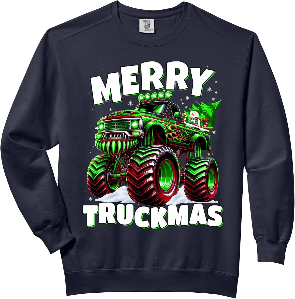 Merry Truckmas Truck Kids & Boys Christmas Comfort Colors Adult Sweatshirt