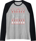Lineman Ugly Christmas Sweater Gifts for Women Men Raglan Baseball Tee