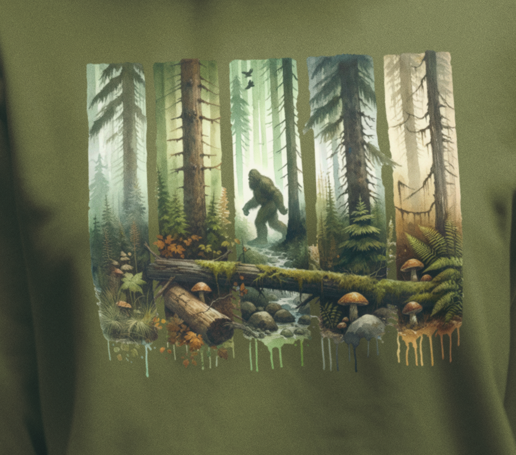 Bigfoot Sliced Nature Watercolor - Tshirt - Hoodie