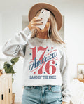 1776 Land of the Free Crew Neck Sweatshirt
