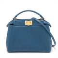Fendi Mini Peek-a-boo Leather 2 Way Handbag Blue 8BN244 -#2501