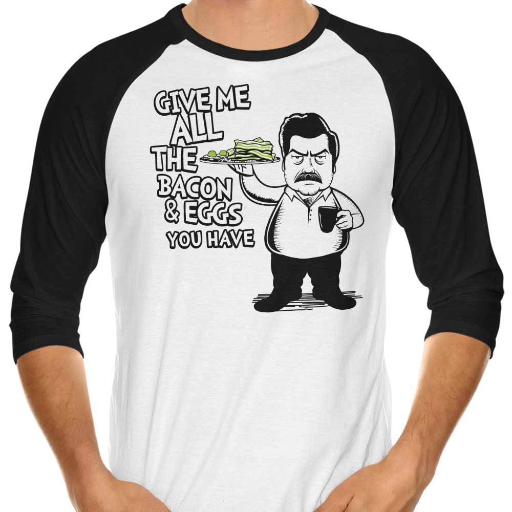 Bacon and Eggs - 3/4 Sleeve Raglan