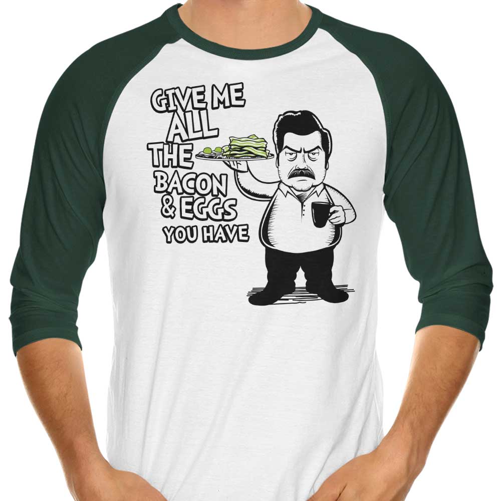 Bacon and Eggs - 3/4 Sleeve Raglan