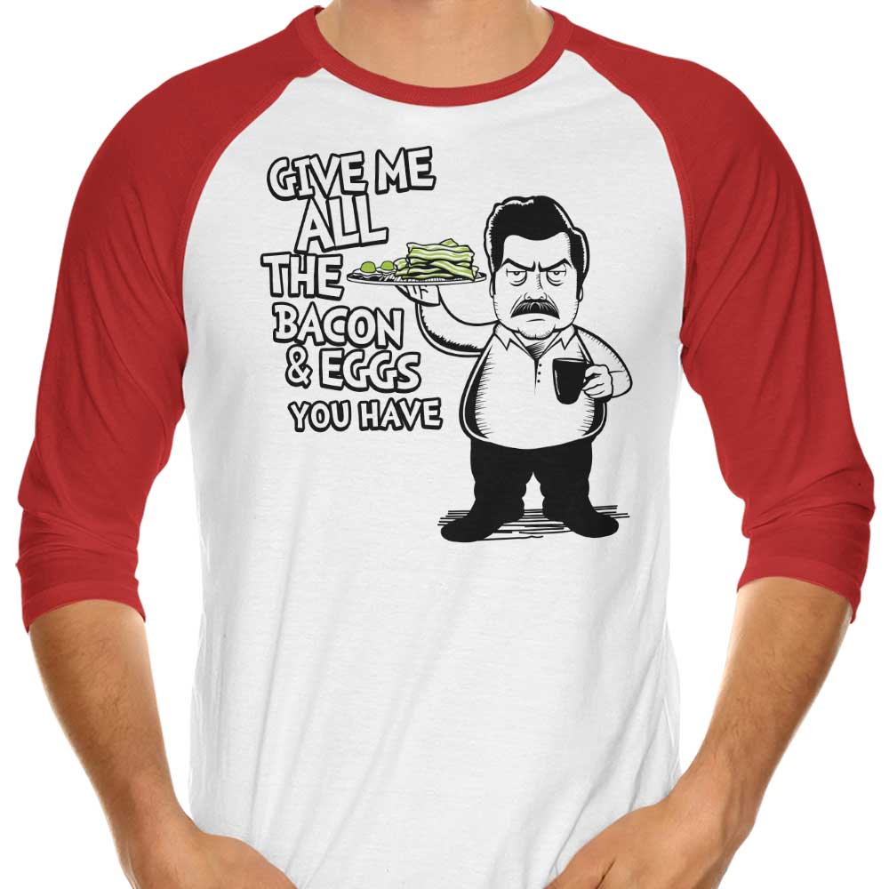Bacon and Eggs - 3/4 Sleeve Raglan