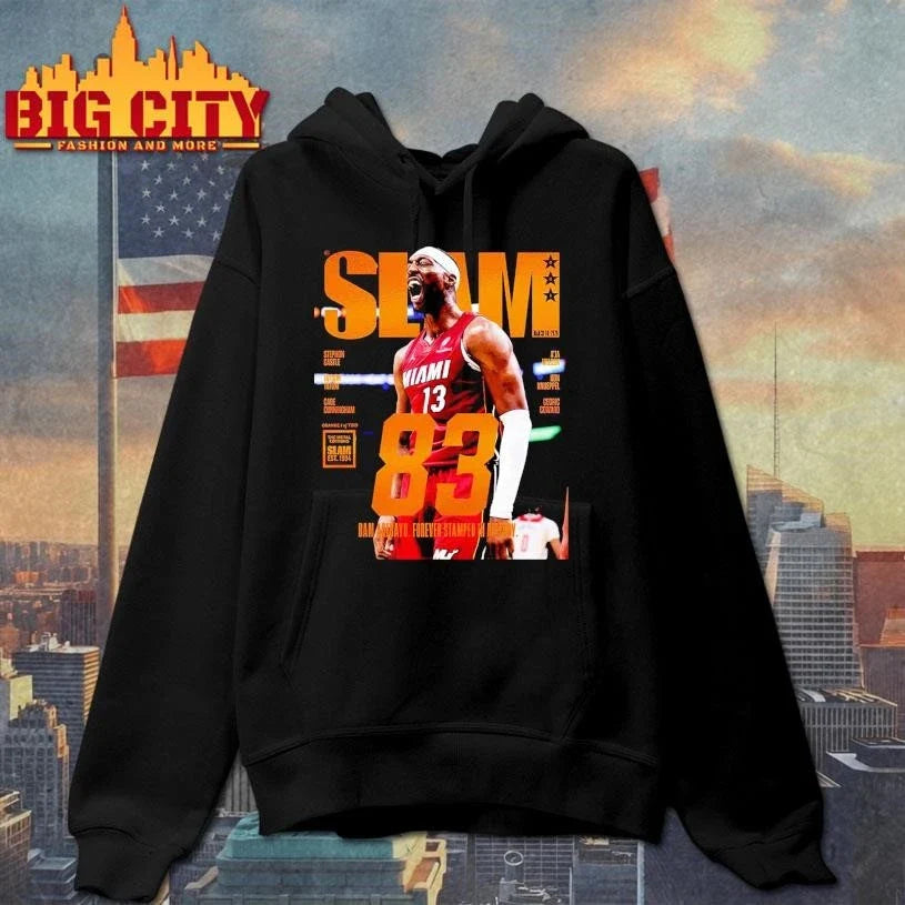 Bam Adebayo Miami Heat On The Cover Of SLAM 261 83 Points Forever Stamped In History Orange Metal Edition Shirt