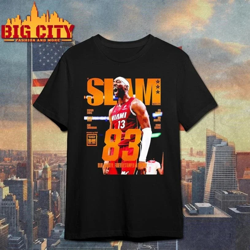 Bam Adebayo Miami Heat On The Cover Of SLAM 261 83 Points Forever Stamped In History Orange Metal Edition Shirt