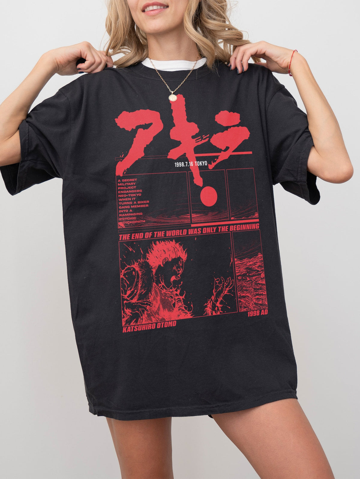 Grunge Akira Anime Halftone Shirt