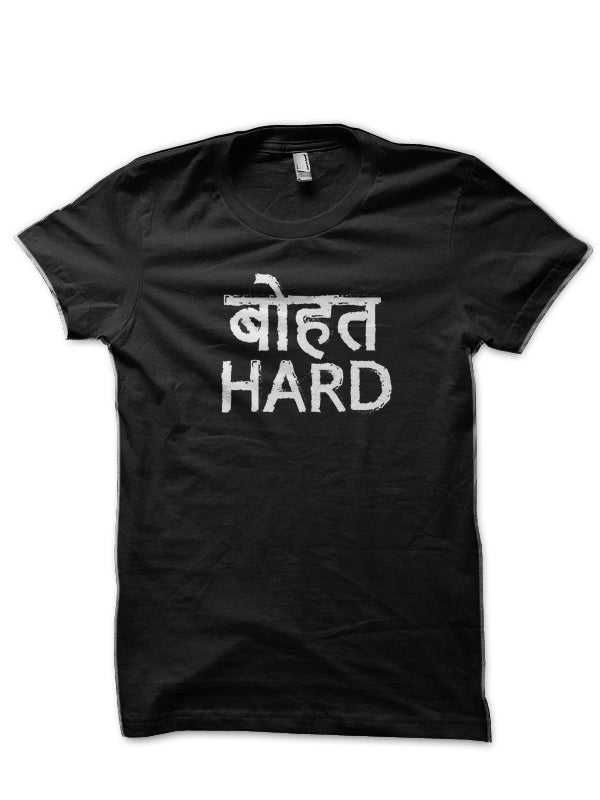 Bohot Hard Hinglish Print Black T-Shirt Hoodie, Sweatshirt | ThreadNative.com