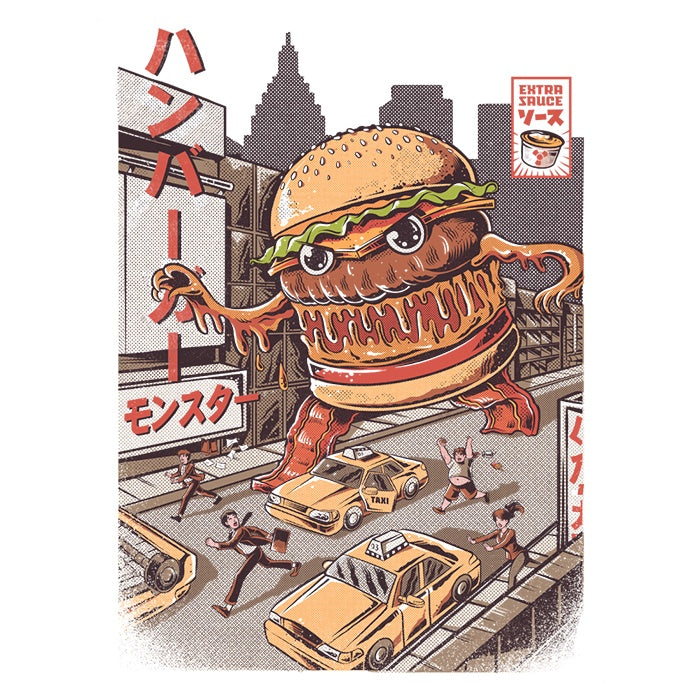 Burgerzilla - 3/4 Sleeve Raglan