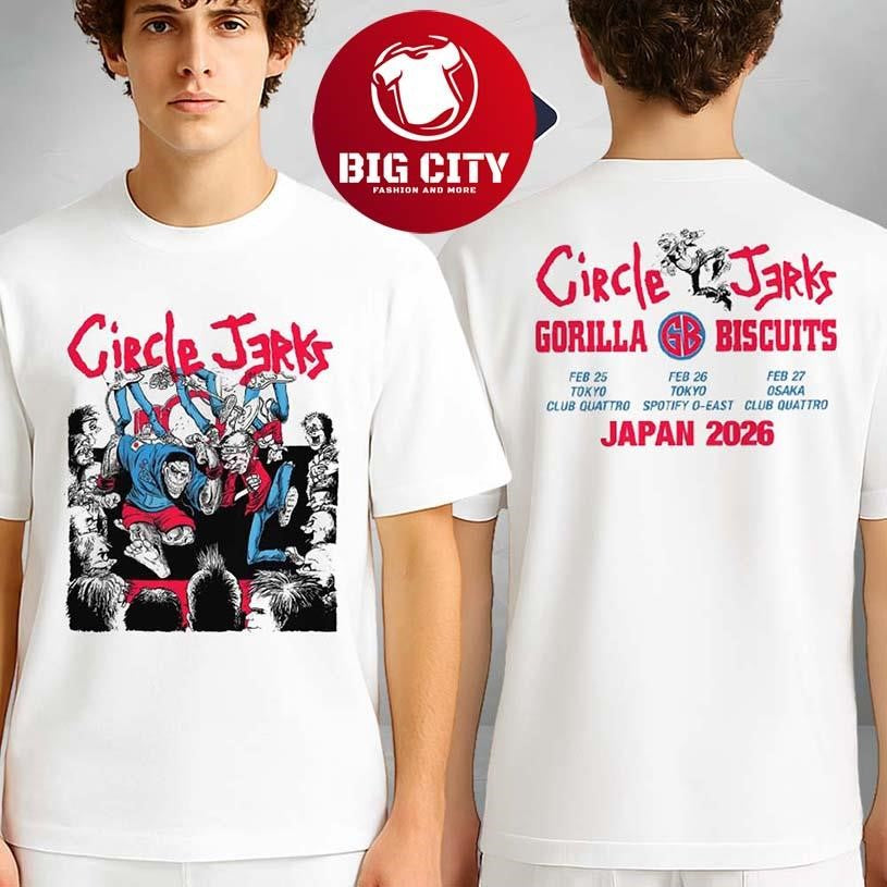 Circle Jerks Japan 2026 Tokyo Osaka Gorilla Biscuits Two Sided Shirt Unisex