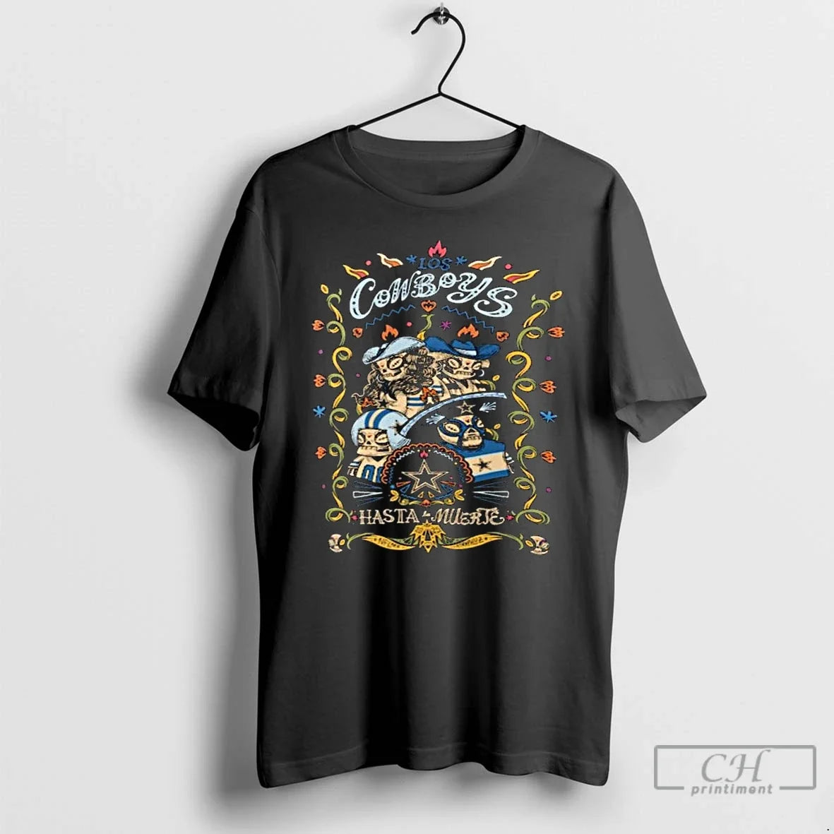 Classic Dallas Cowboys Hasta La Muerte Graphic Long Sleve T Shirts
