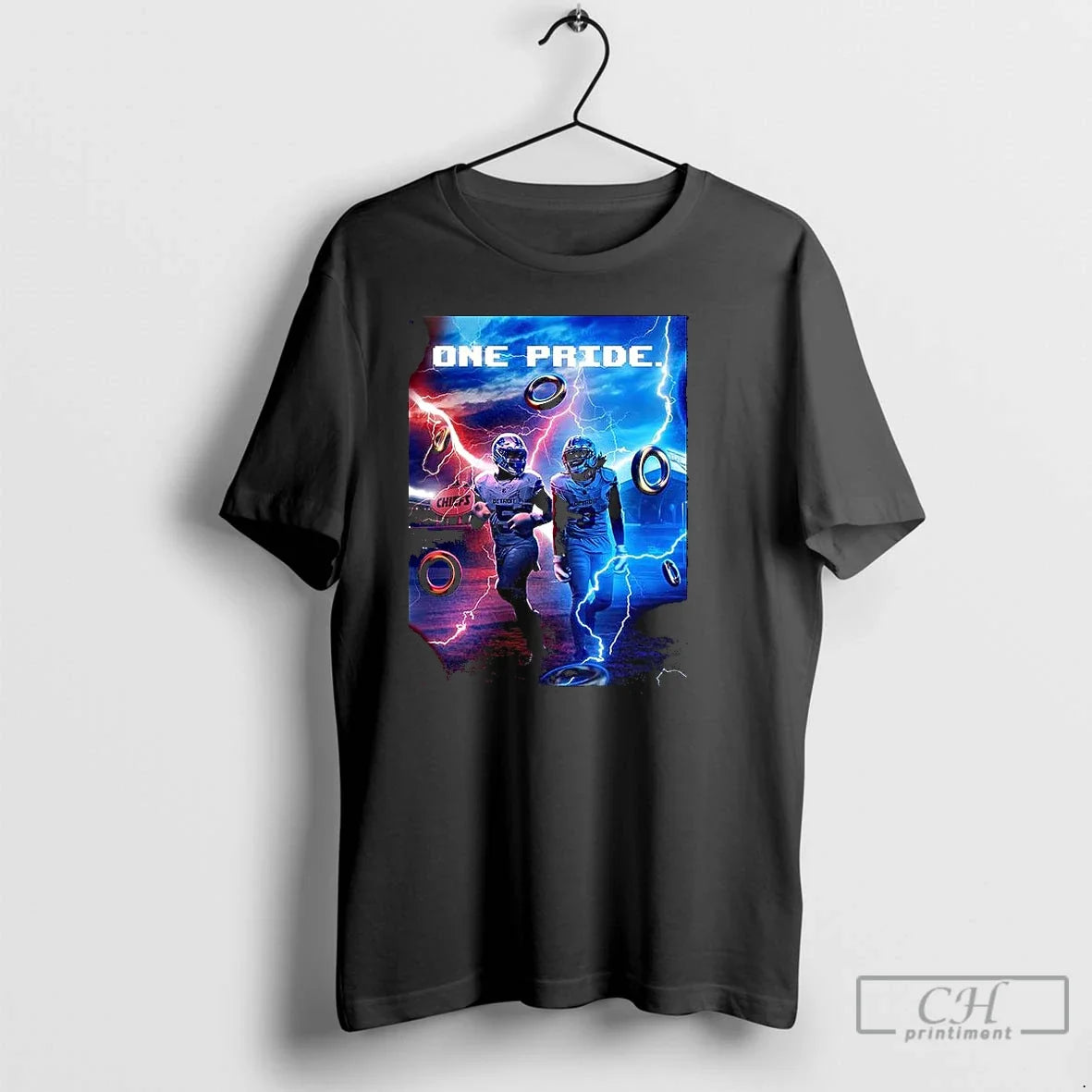 Classic Detroit Lions One Pride Lighting T Shirts