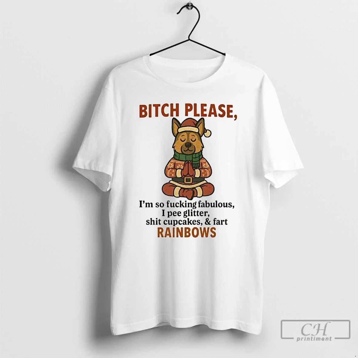 Classic German Shepherd Bitch Please Im So Fucking Fabulous Fart Rainbows Christmas T Shirts