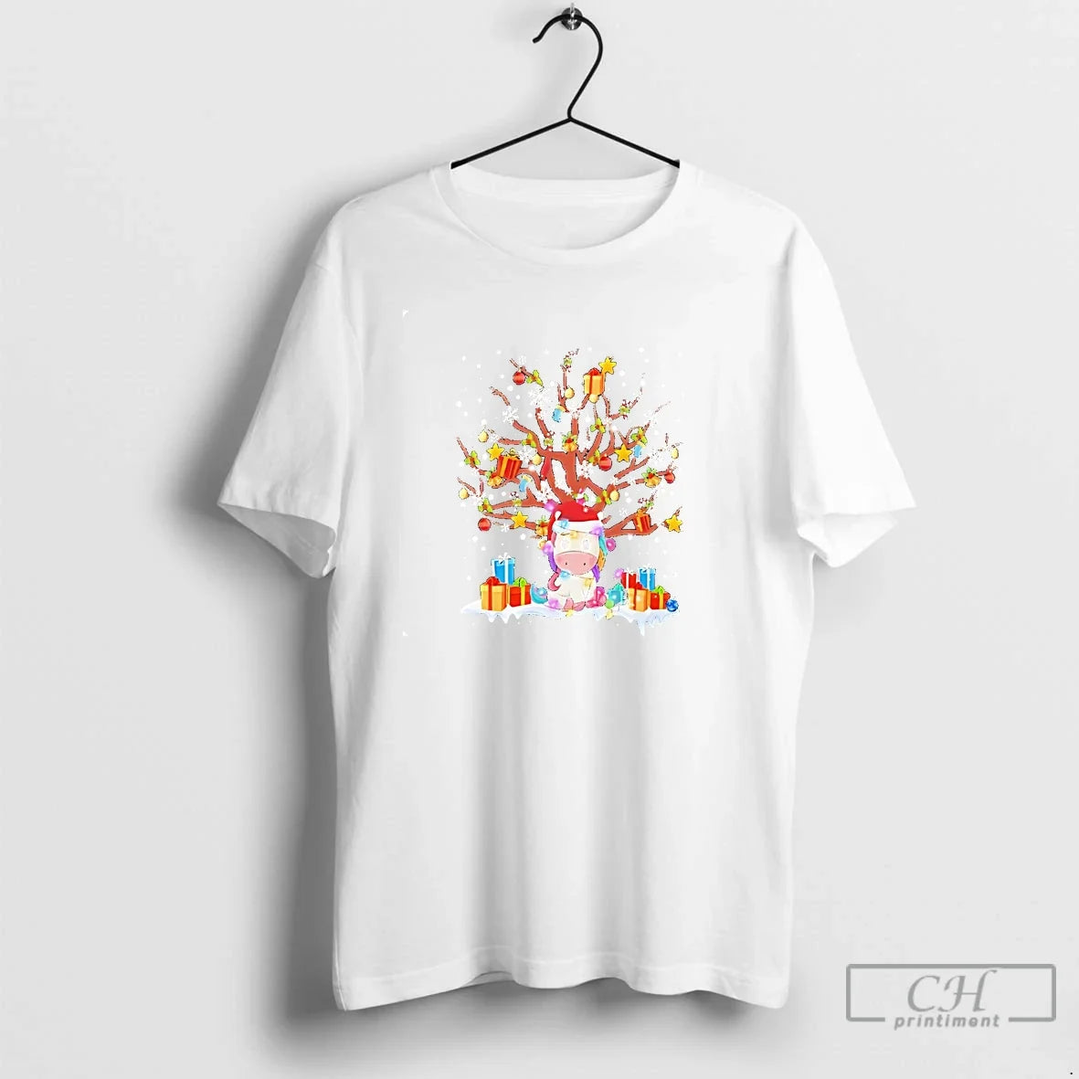 Classic Gift Tree Unicorn Snowflake Christmas T Shirts