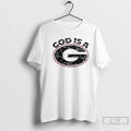 Classic God Is A Georgia Bulldogs Ask Me About My Testimony 2 Sided T Shirts
