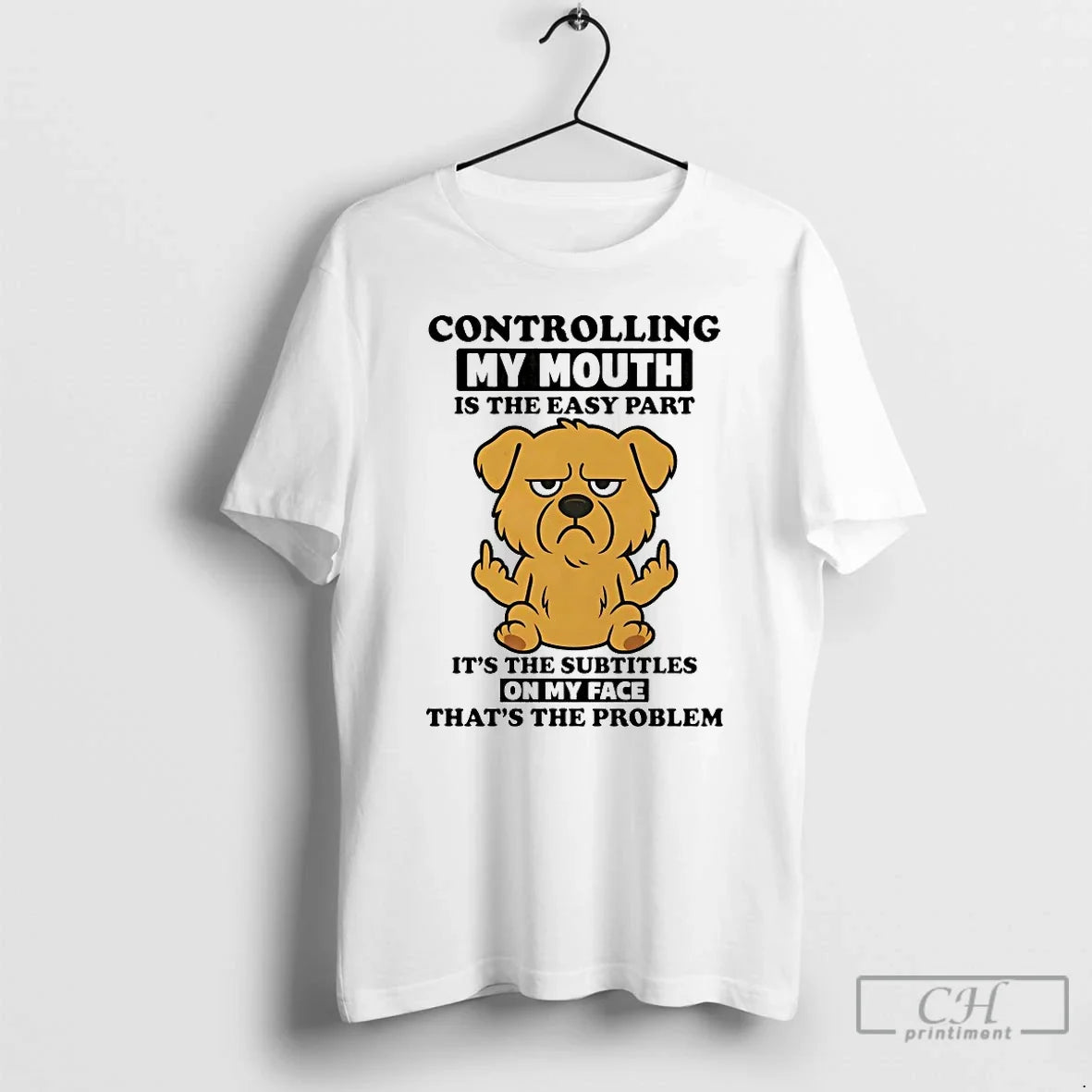 Classic Golden Retriever Controlling My Mouth Is The Easy Part T Shirts