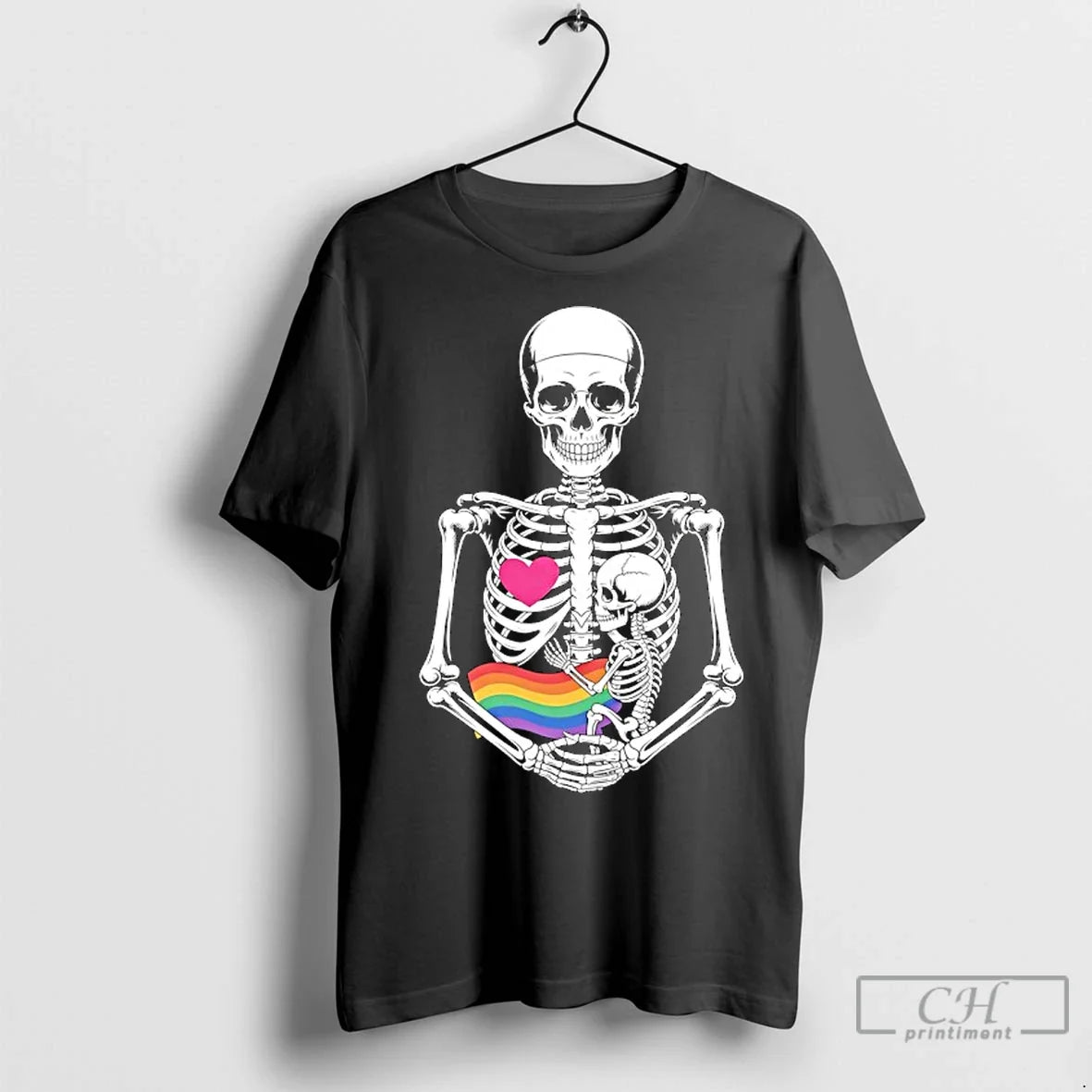 Classic Halloween Lesbian Pregnancy Pride Baby Pregnant Skeleton