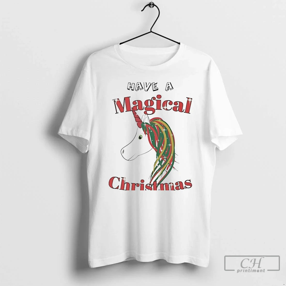 Classic Have A Magical Christmas Unicorn Holiday White T Shirts