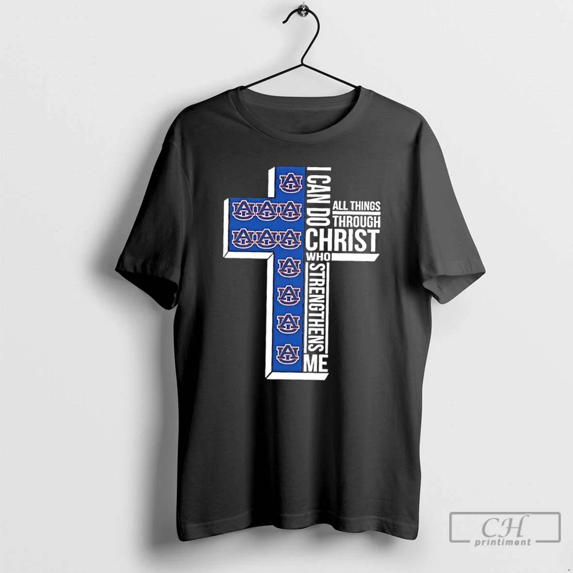 Classic I Can Do All Things Through Christ Who Strengthens Me Auburn Tigers Football Cross