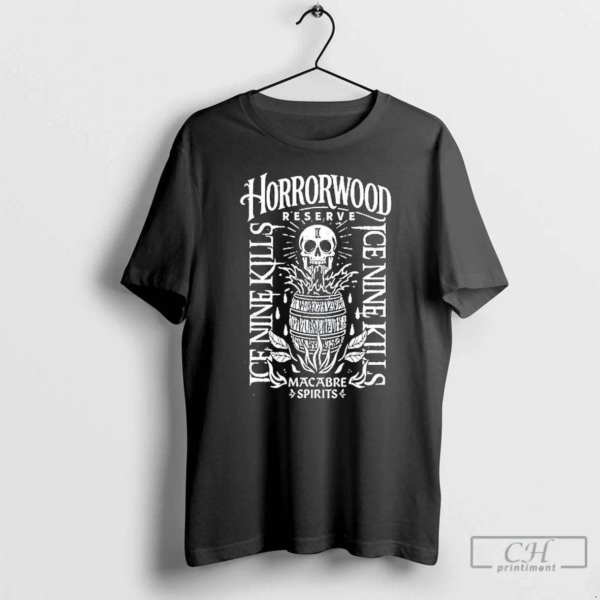 Classic Ice Nine Kills Horrorwood Reserve Macabre Spirits Skull T Shirts