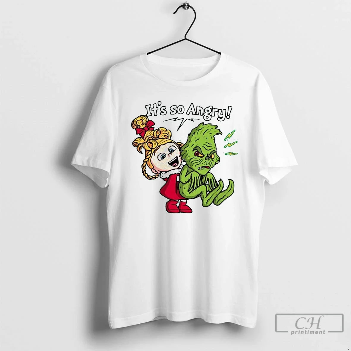 Classic Its So Angry Cindy Lou Who And The Grinch White T Shirts