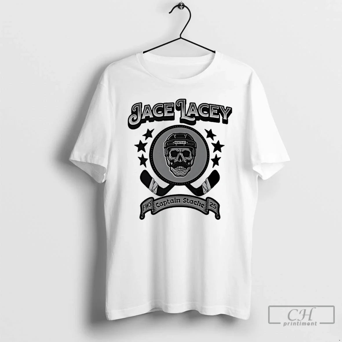 Classic Jace Lacey Hockey Player Buckets Off Captain Stache 2025 T Shirts