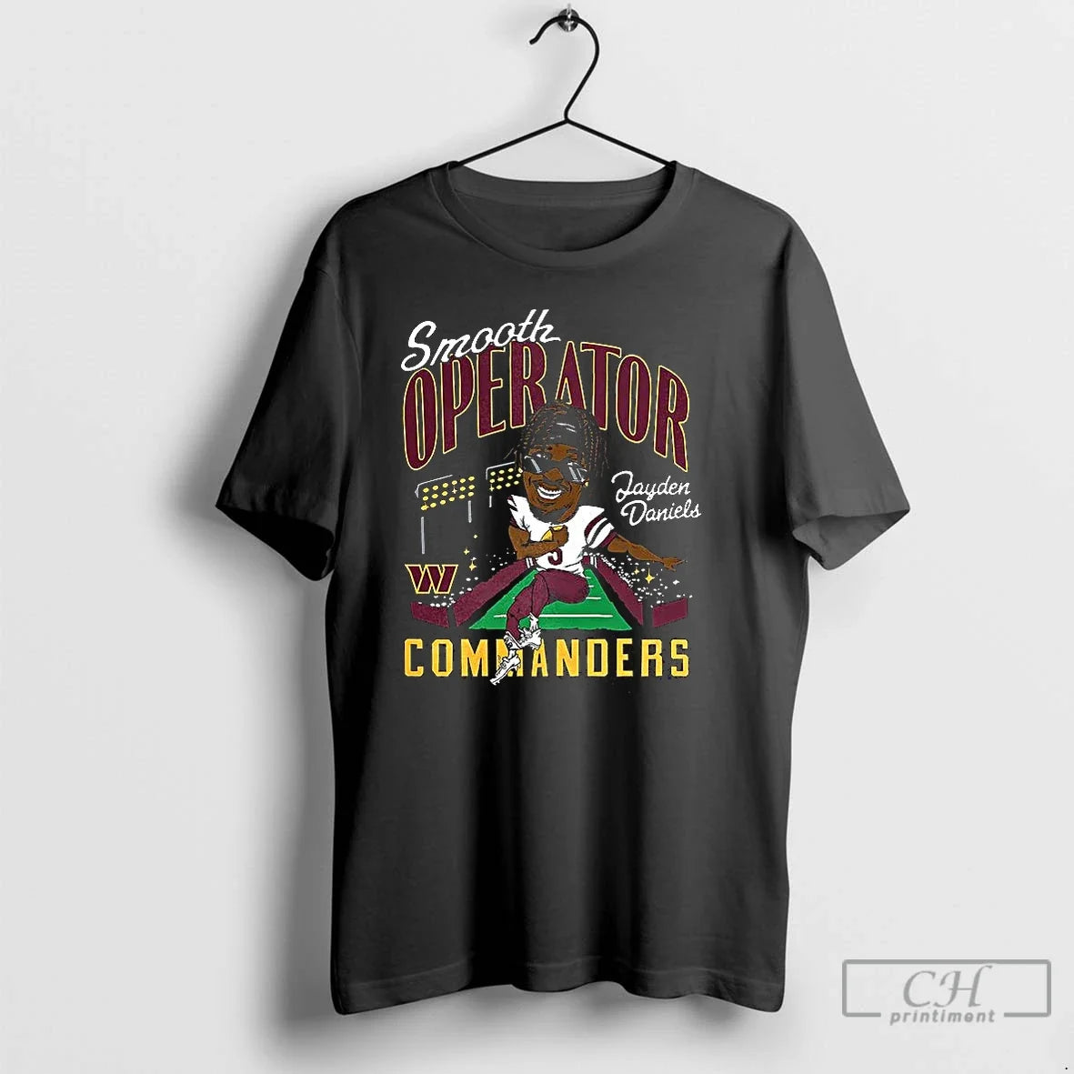 Classic Jayden Daniels Washington Commanders Football Caricature Player Graphic T Shirts