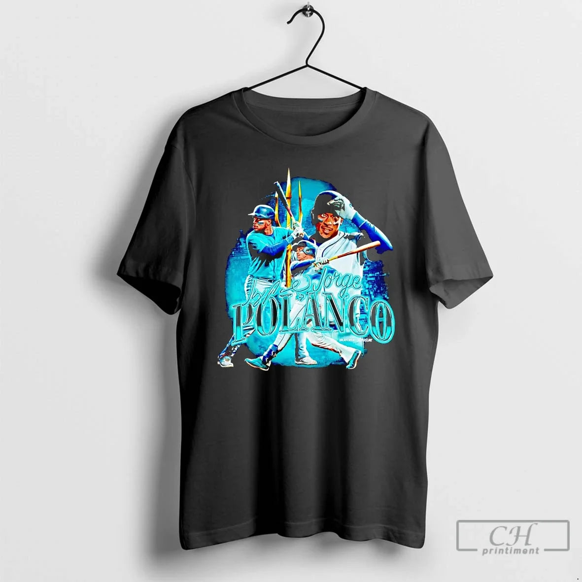 Classic Jorge Polanco Picture Collage Trident Seattle Mariners T Shirts