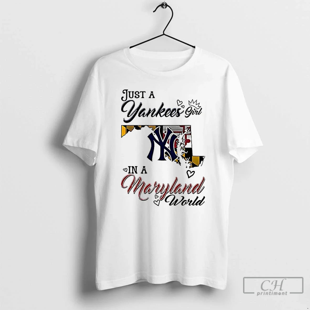 Classic Just A Yankees Girl In A World Maryland World T Shirts