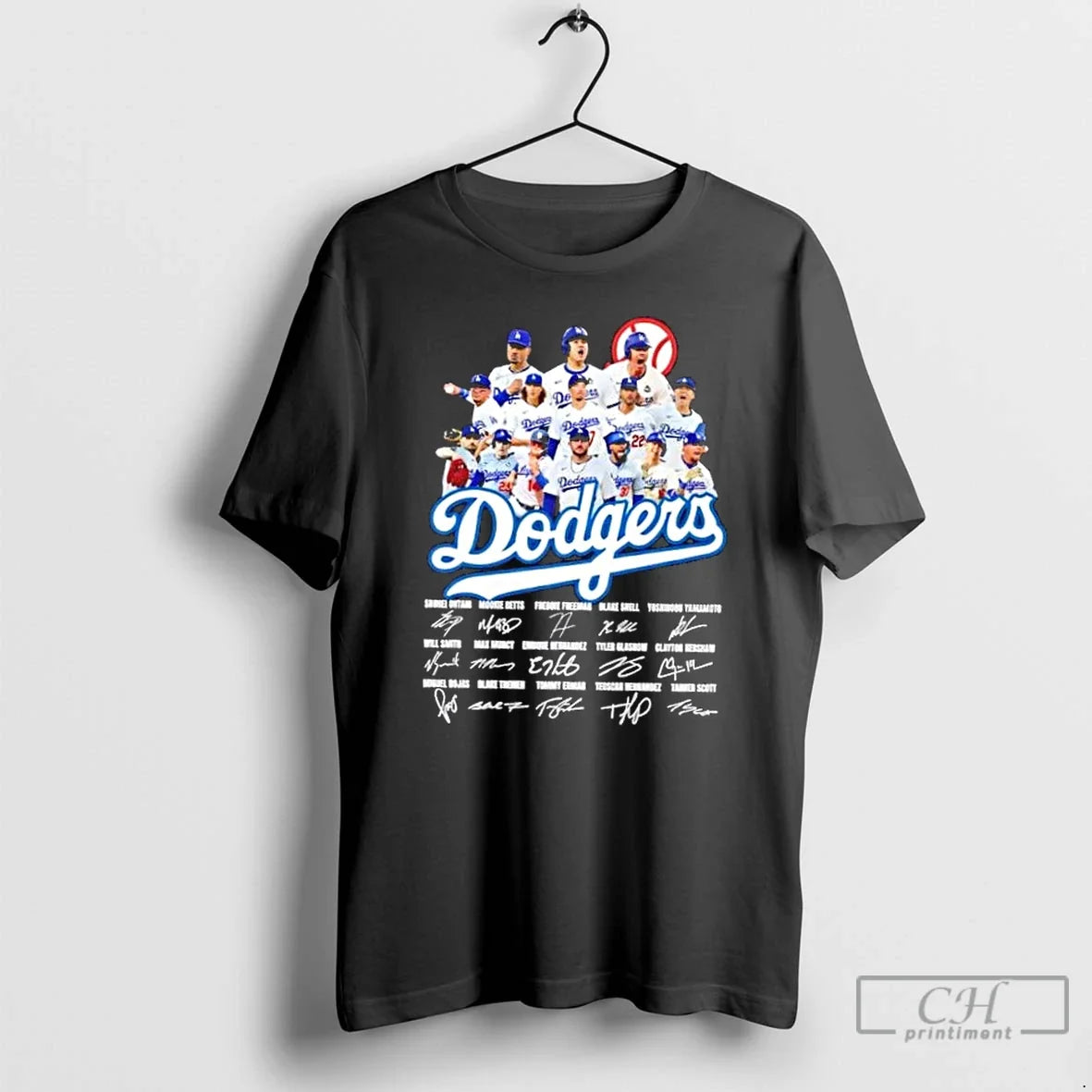 Classic Los Angeles Dodgers Shohei Ohtani And All Players Signatures T Shirts