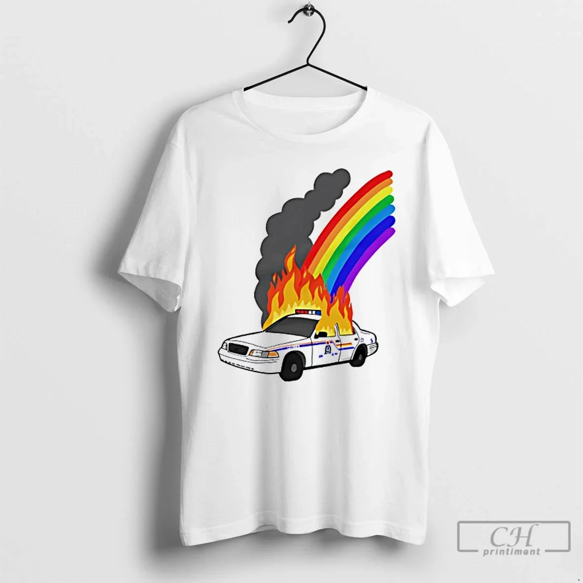 Classic No Cops At Pride Rainbow Burn T Shirts