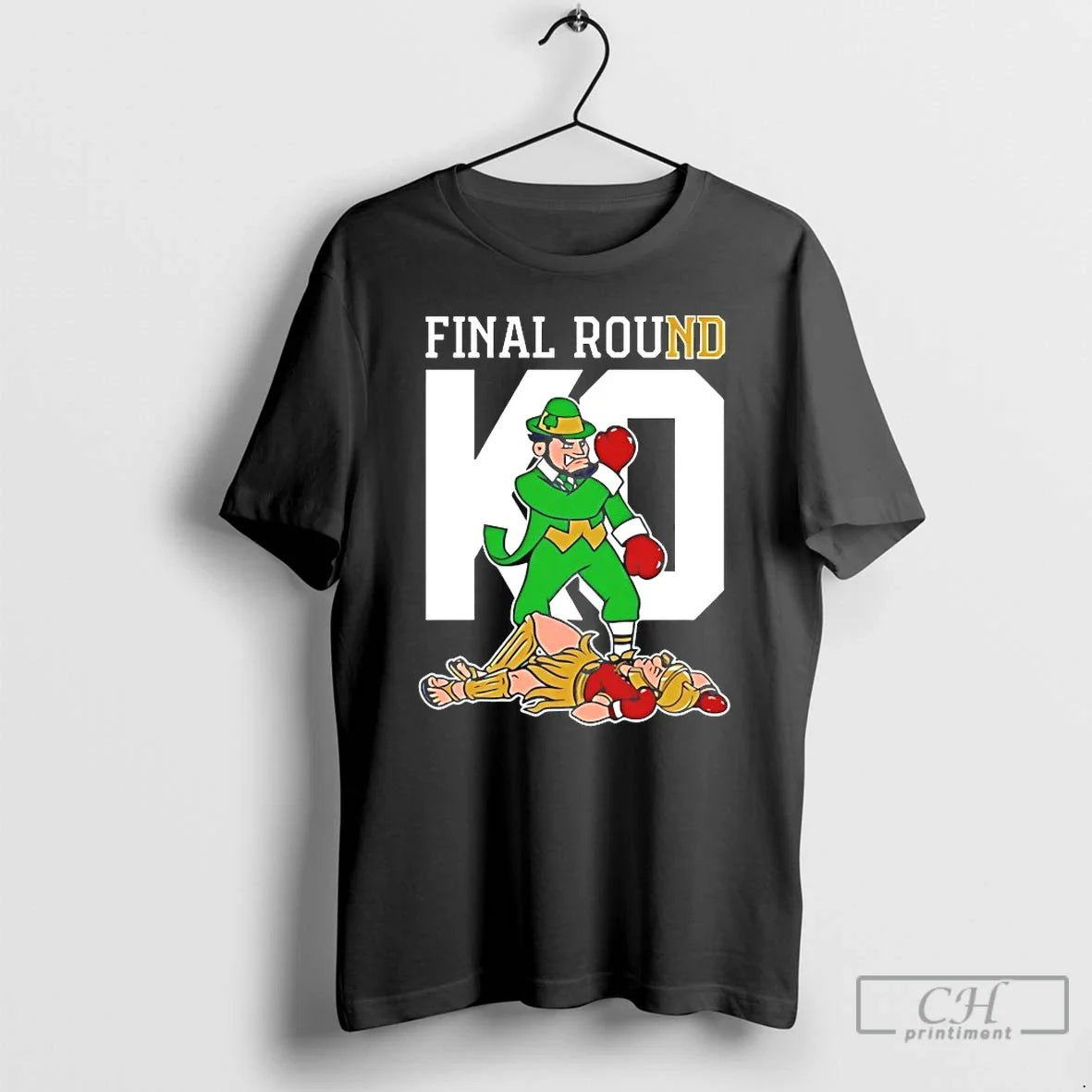 Classic Notre Dame Fighting Irish Knock Out Usc Trojans Final Round Mascot T Shirts