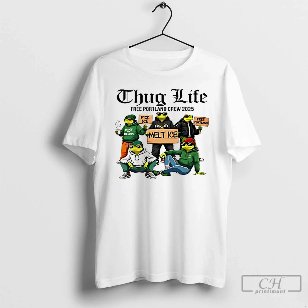 Classic Portland Frog Thug Life Free Portland Crew 2025 T Shirts