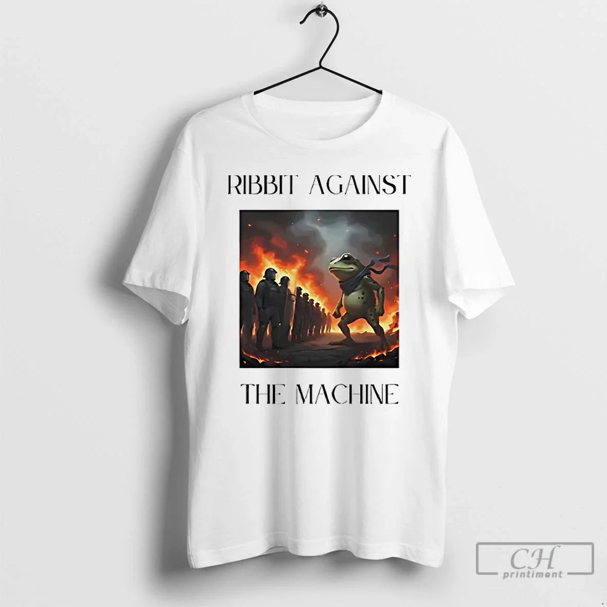 Classic Portland Frog Protest Ribbit Against The Machine T Shirts