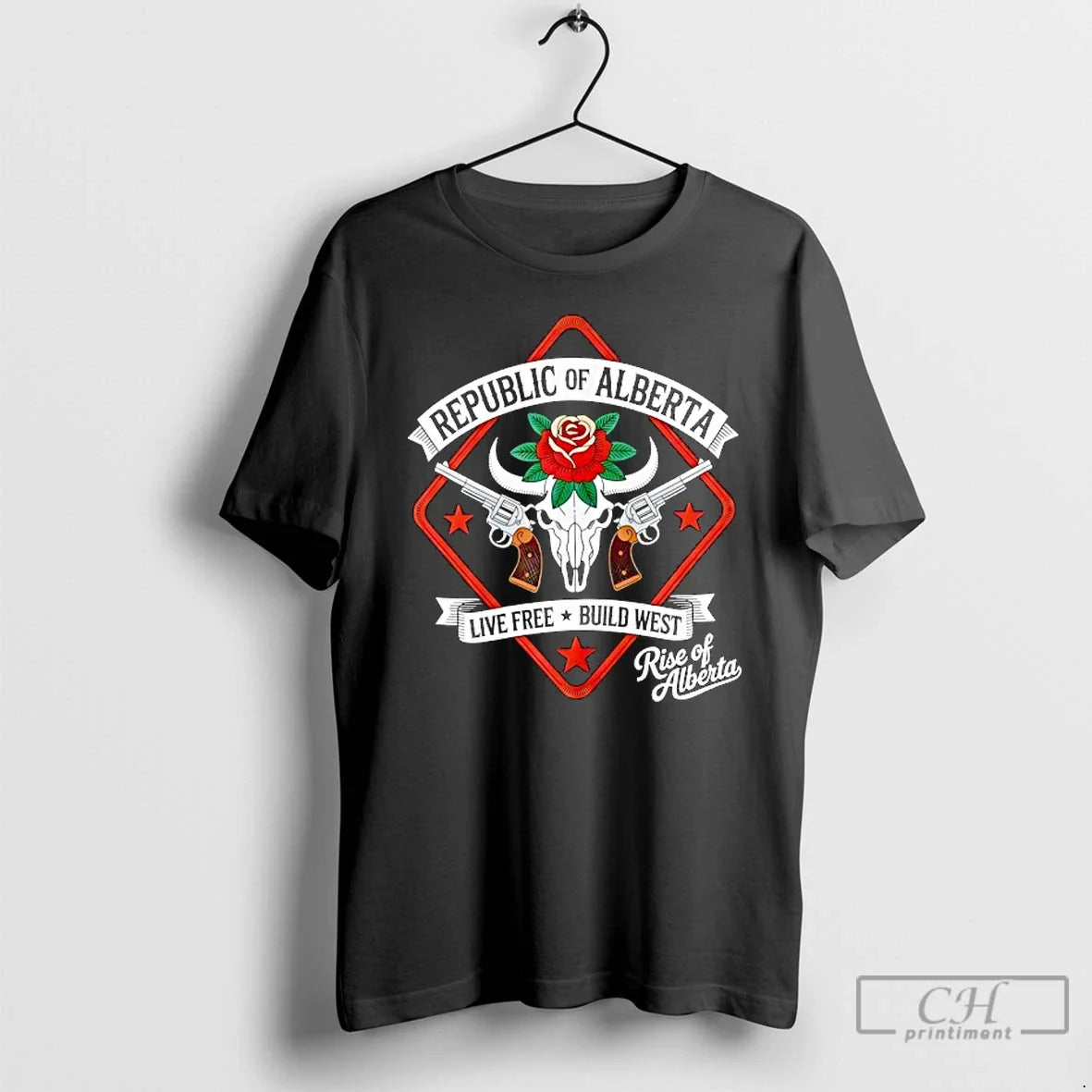 Classic Republic Of Alberta Live Free Build West Rise Of Alberta T Shirts