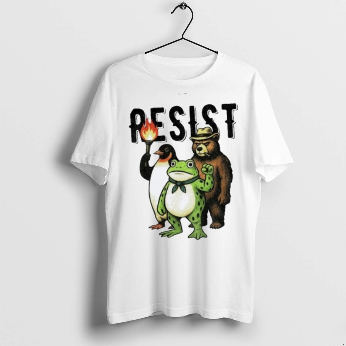 Classic Resist Portland Frog Penguin Bear Resist Abolish Ice T Shirts