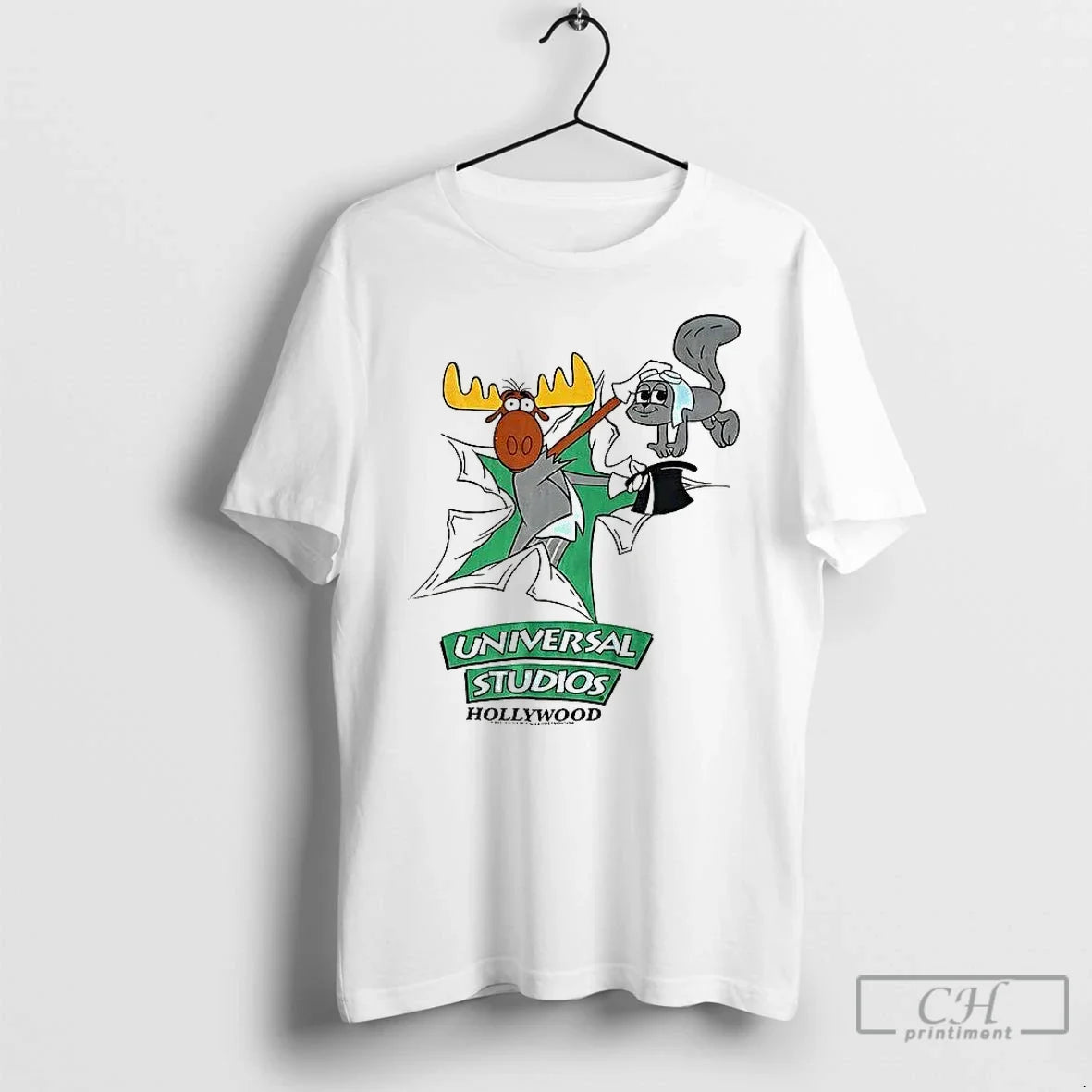 Classic Rocky And Bullwinkle Universal Studios Hollywood T Shirts