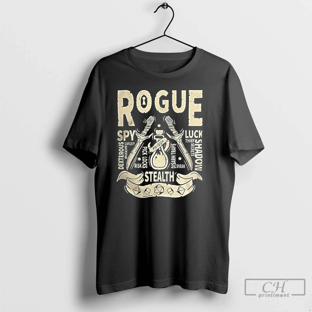 Classic Rogue Grunge Dungeons And Dragons T Shirts