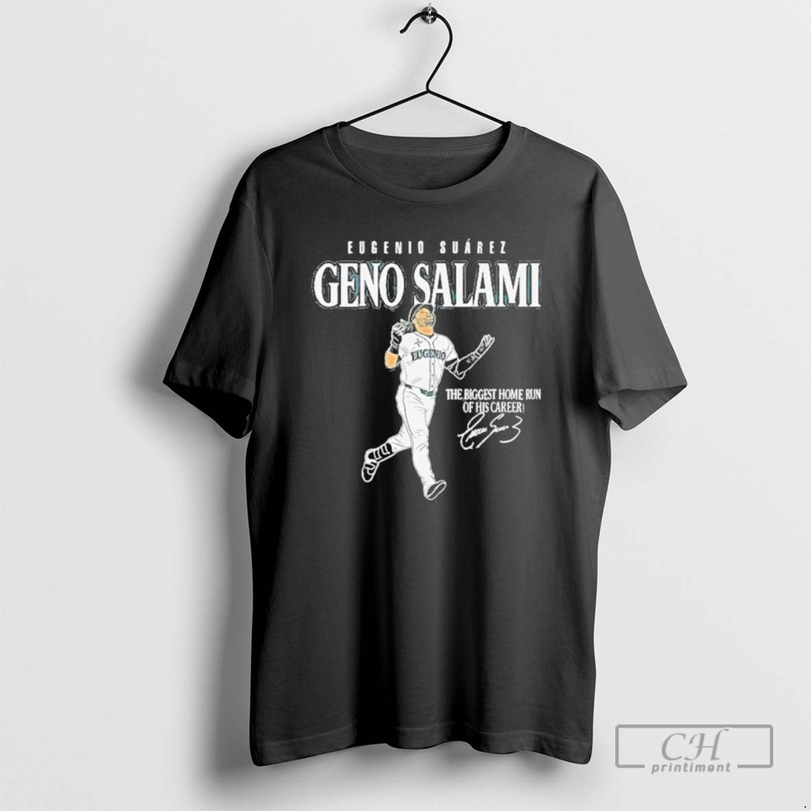 Classic Seattle Mariners Eugenio Suarez Genoa Salami The Biggest Home Run Of His Career Signature