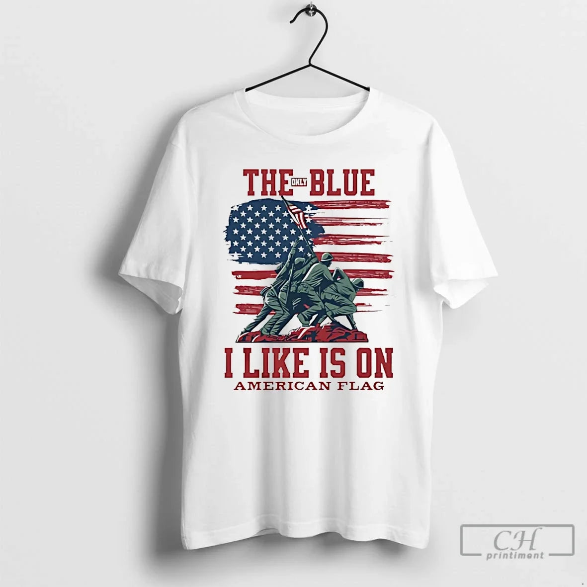 Classic Stars And Stripes The Only Blue I Like Is On American Flag T Shirts
