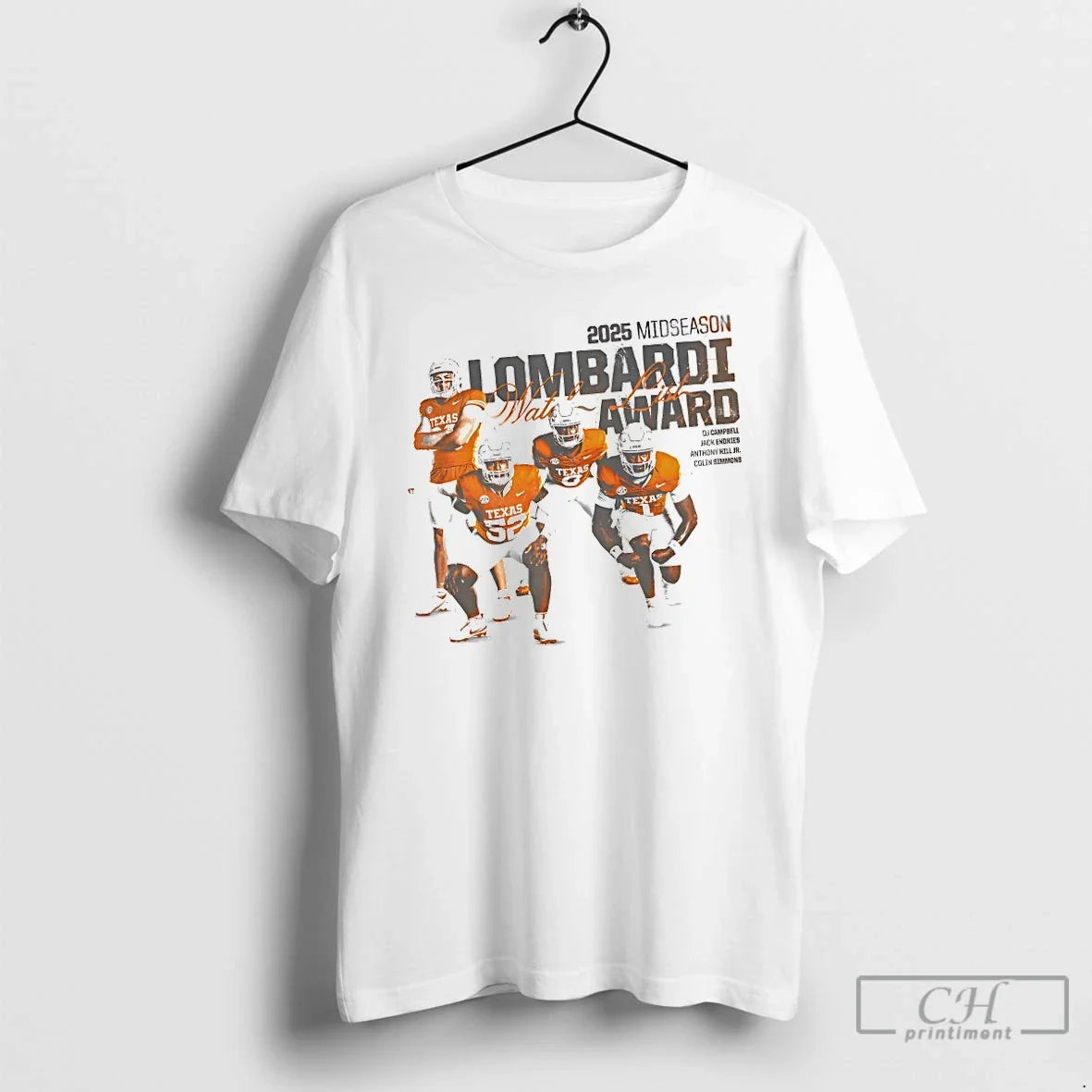 Classic Texas Longhorns 2025 Midseason Lombardi Award T Shirts