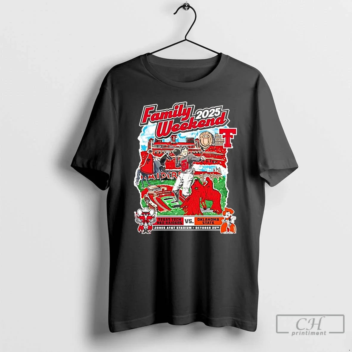 Classic Texas Tech Red Raiders Vs Oklahoma State Cowboys Family Weekend 2025 T Shirts