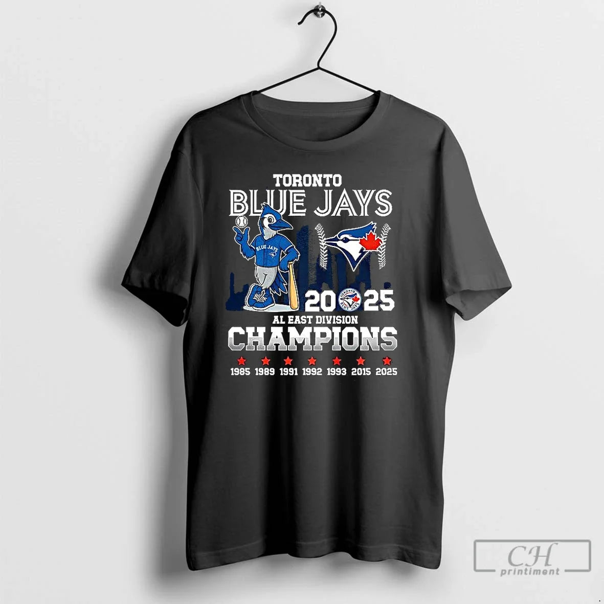 Classic Toronto Blue Jays Baseball Al East Division Champions 2025 Mascot T Shirts