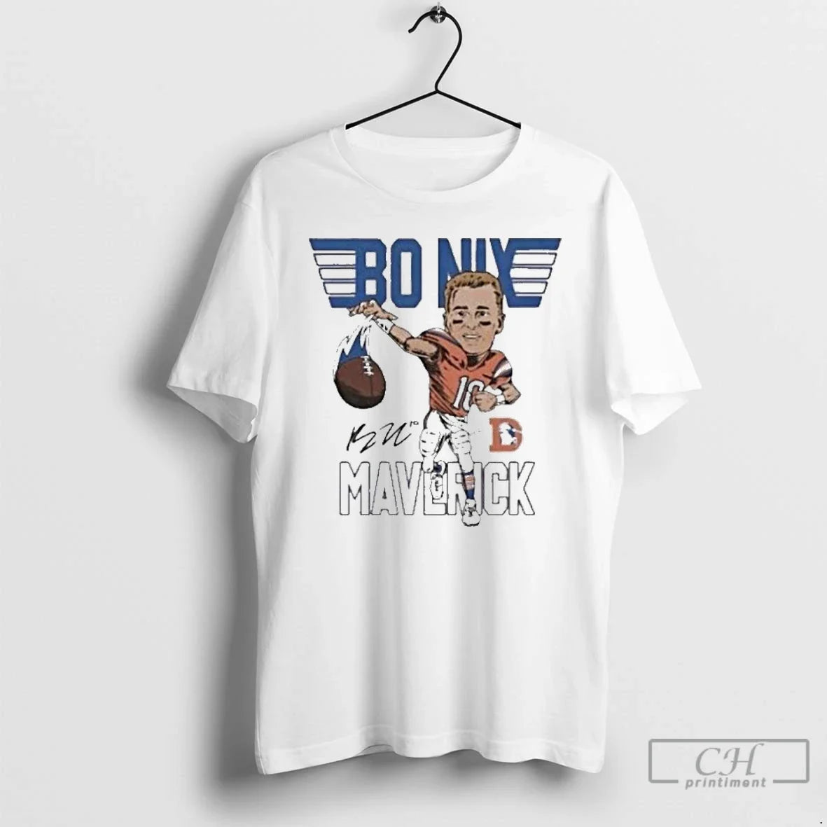 Classic Bo Nix Maverick Signature Broncos Superstar T Shirts