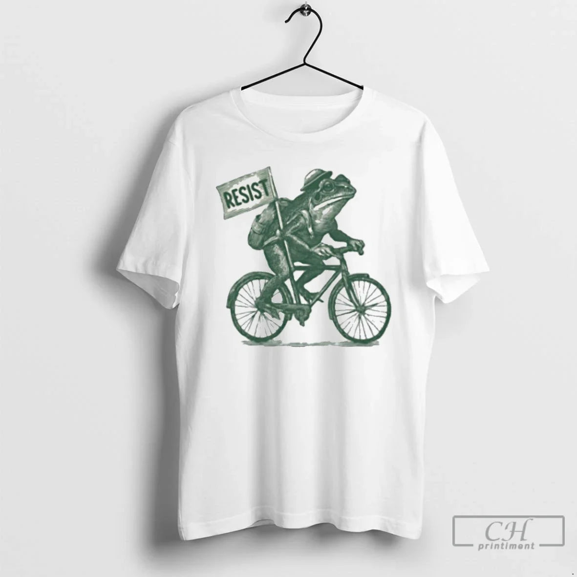 Classic Portland Frog On Bike Resist Anti Ice T Shirts