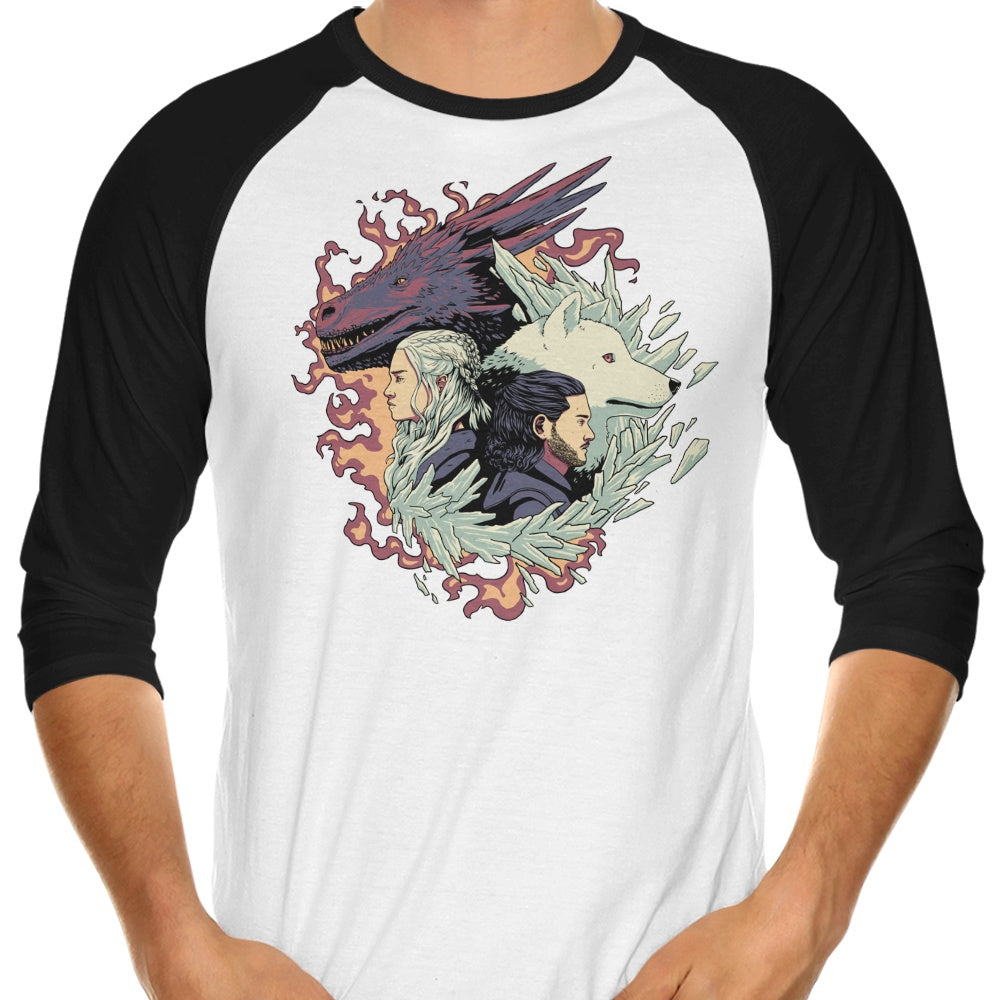 Dragons and Wolves - 3/4 Sleeve Raglan
