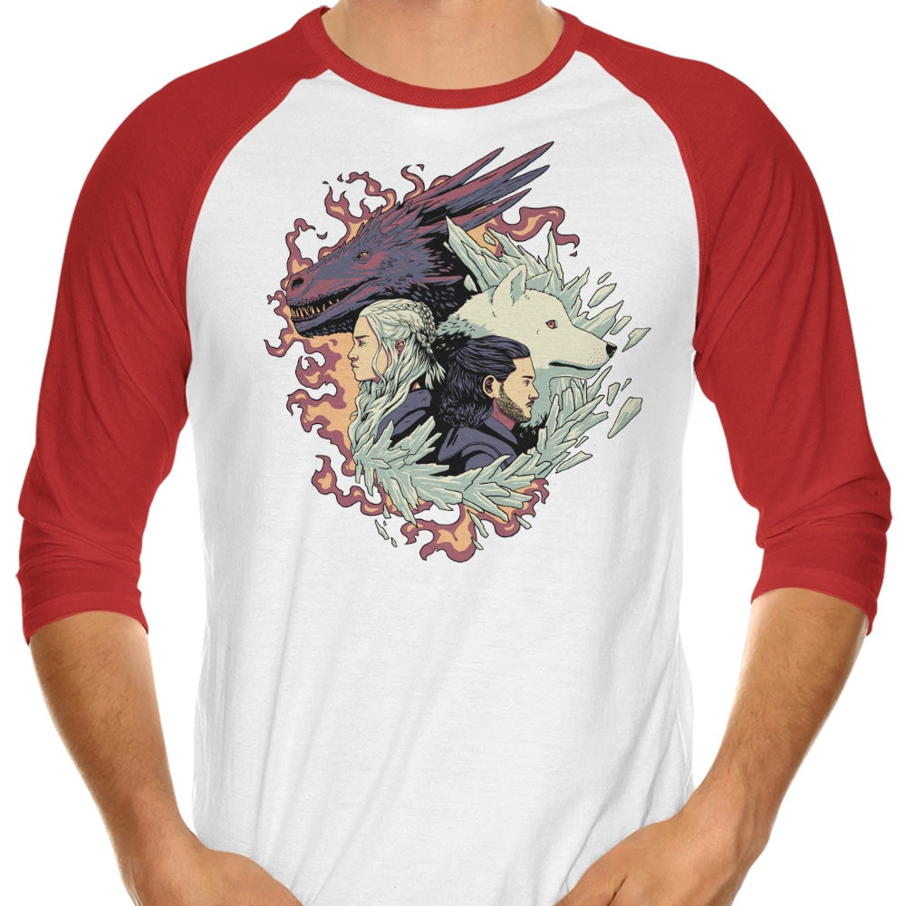 Dragons and Wolves - 3/4 Sleeve Raglan