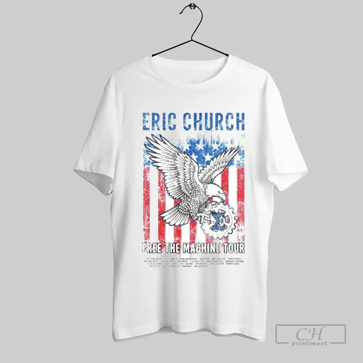 Eagle Eric Church 2025 Free The Machine American Flag Tour 2025