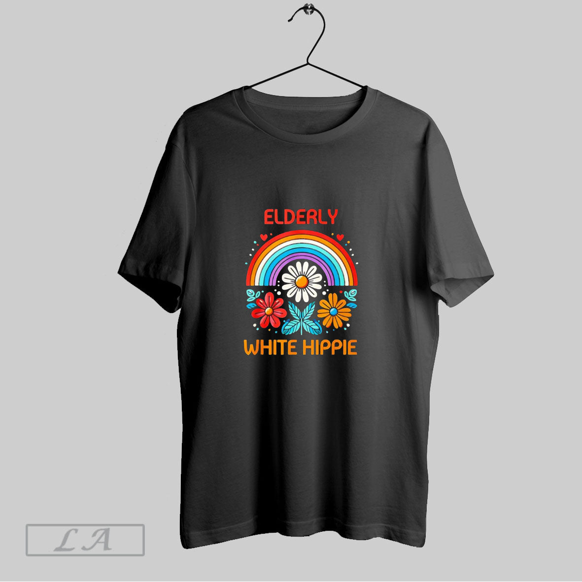 Elderly White Hippie Rainbow Flower T-Shirts, Hoodie, Sweatshirt | ThreadNative.com