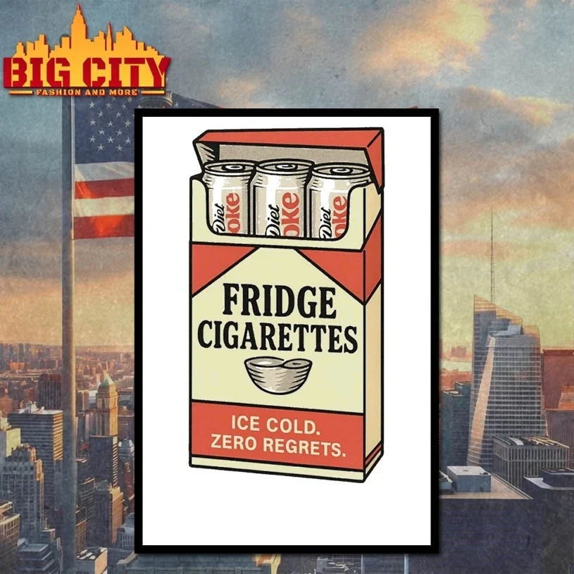 Fridge Cigarette Pack Ice cold zero regrets Unisex